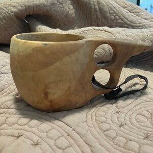 Vintage Kuksa Finland Sami Birch Wood Handmade Cup